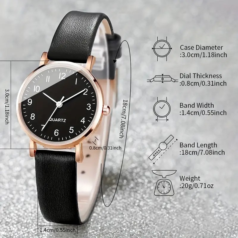 Női kvarcóra vékony szíjjal és kis számlappal, 37 mm-es számlap, ötvözet tokkal, műbőr szíj