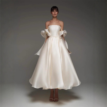 Poliester haljina A-linije, tanke naramenice, visok struk, midi duljina