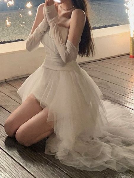 Ruha | Poliészter | Egyszínű | Aszimmetrikus szabású ruha | Ujjatlan | Magas derék (Poliészter; Egyszínű; Aszimmetrikus szabású ruha; Ujjatlan; Magas derék)