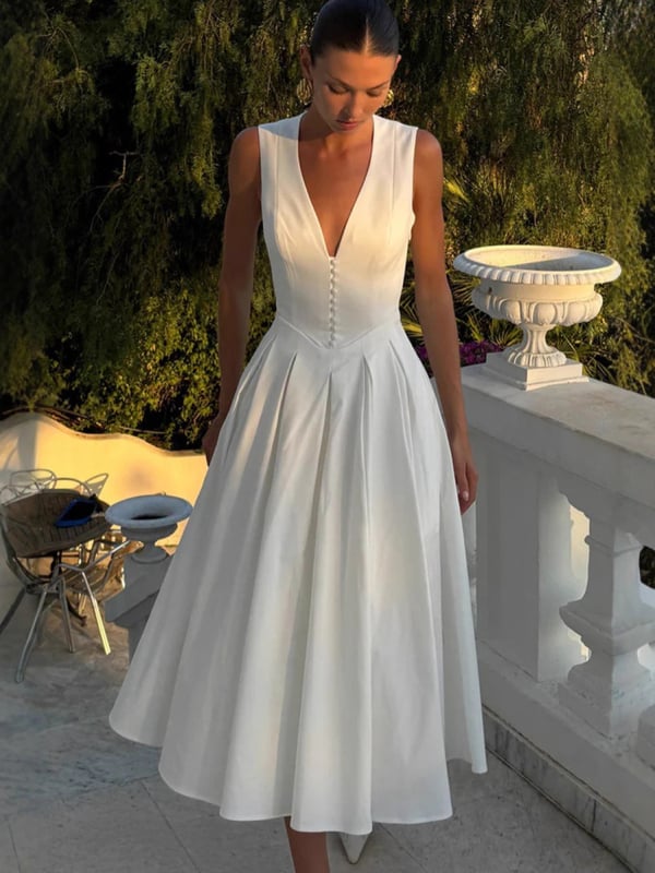 V-nyakú, ujjatlan, patchwork, poliészter, midi hossz