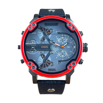 Férfi kvarcóra, Modell 095, 49 mm tárcsájú, 12 mm vastagság, ötvözet tokozás, PU szíj