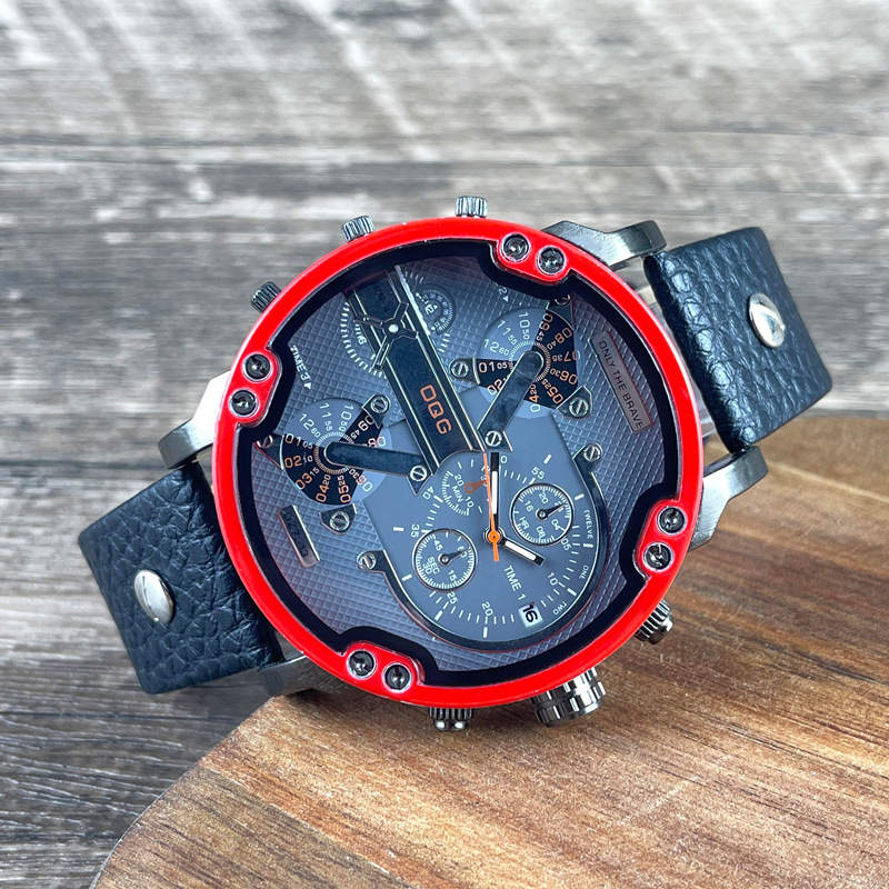 Férfi kvarcóra, Modell 095, 49 mm tárcsájú, 12 mm vastagság, ötvözet tokozás, PU szíj