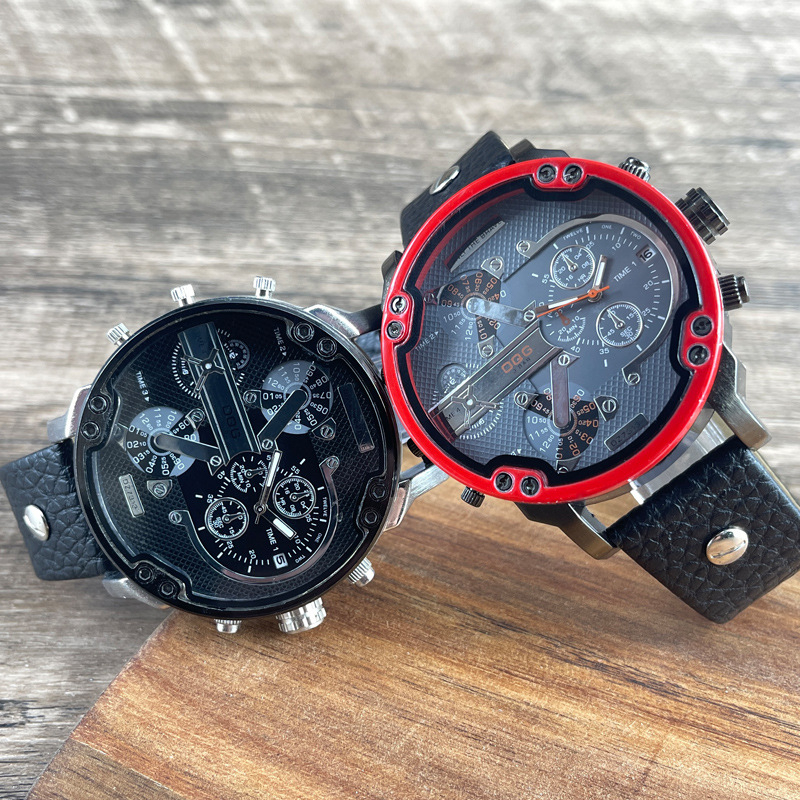 Férfi kvarcóra, Modell 095, 49 mm tárcsájú, 12 mm vastagság, ötvözet tokozás, PU szíj