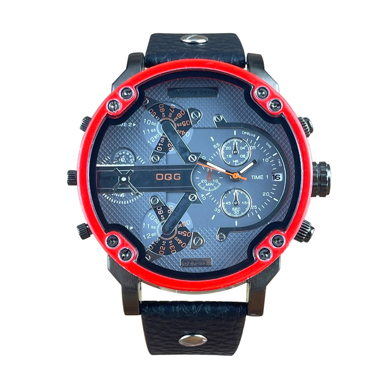 Férfi kvarcóra, Modell 095, 49 mm tárcsájú, 12 mm vastagság, ötvözet tokozás, PU szíj