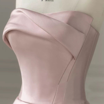 Večernja haljina od satena, A-linijske siluete s visokim strukom, rukavi 3/4, duga haljina