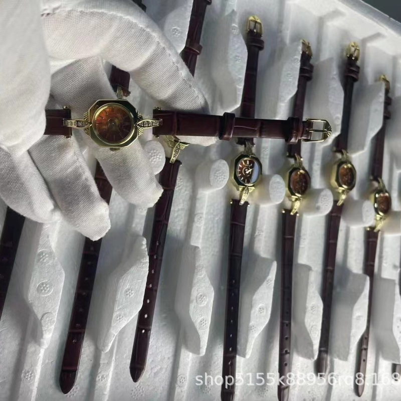 Ceas de damă cu mecanism quartz (Miyota Japan VX00), carcasă din oțel, curea din oțel fin, rezistență la apă 10 m, cadran oval, stil japonez vintage