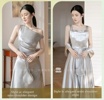 Līgavas māsas kleita, A‑līnija, Ice Silk ar poliesteru vairāk kā 95%, bez piedurknēm, gara kleita