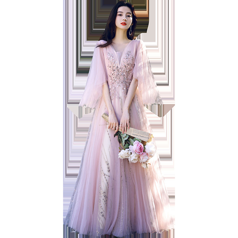 Hálószövetes estélyi ruha, mély V-kivágás, 80–90% poliészter, partihoz illő, Type A sziluett