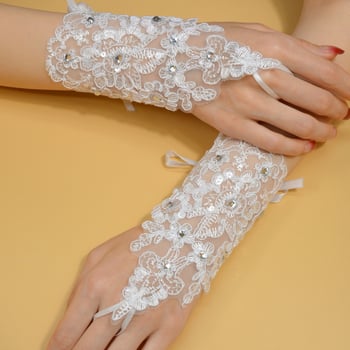Menyasszonyi csipke kesztyű nőknek, minimalist design, dekoratív kiegészítő, 2024 tavasz