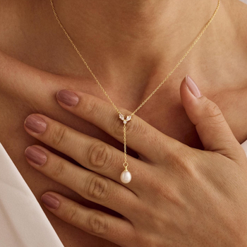 Y-образна огърлица и комплект обици с циркон, електроплакиран завършек, стандартна верижка, висулки от изкуствен кристал, форми сърце/капка/камбанка