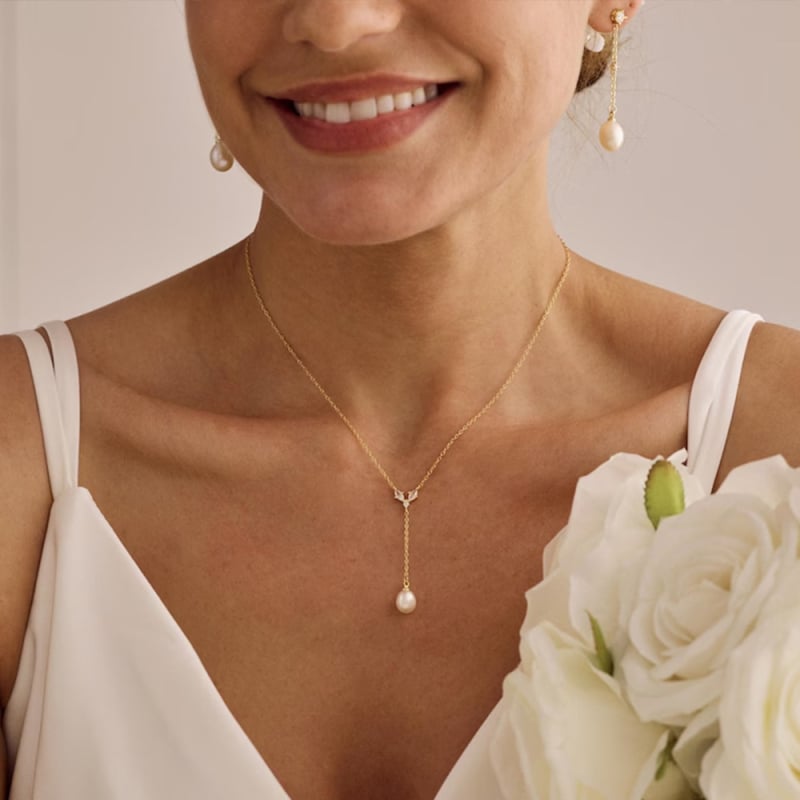 Y-образна огърлица и комплект обици с циркон, електроплакиран завършек, стандартна верижка, висулки от изкуствен кристал, форми сърце/капка/камбанка