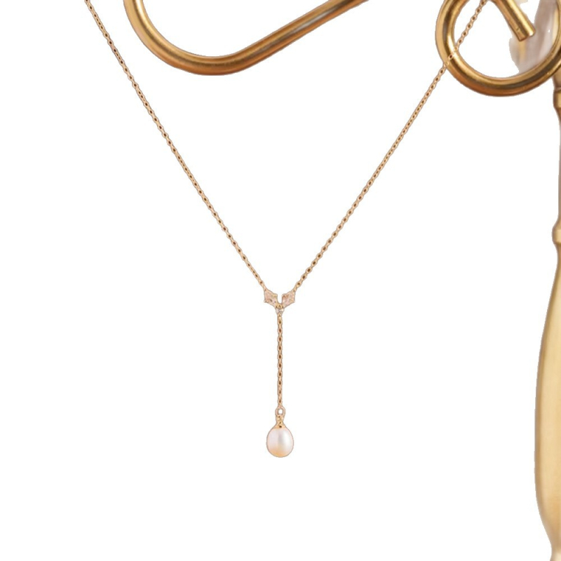 Y-образна огърлица и комплект обици с циркон, електроплакиран завършек, стандартна верижка, висулки от изкуствен кристал, форми сърце/капка/камбанка