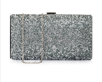 PU večernja torbica s rhinestones, Gem stil, tvrd okvir, otvaranje poklopcem, crossbody za žene