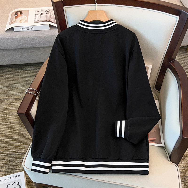 Dámska baseballová bunda z bavlny (80-90%), okrúhly výstrih, dlhé rukávy, elegantný mestský štýl