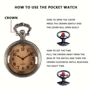Мъжки джобен часовник, ретро дизайн, класически сгъваем капак, носталгично кварцово движение Seagull, LED движение, корпус от ковано желязо, водоустойчивост 20 м