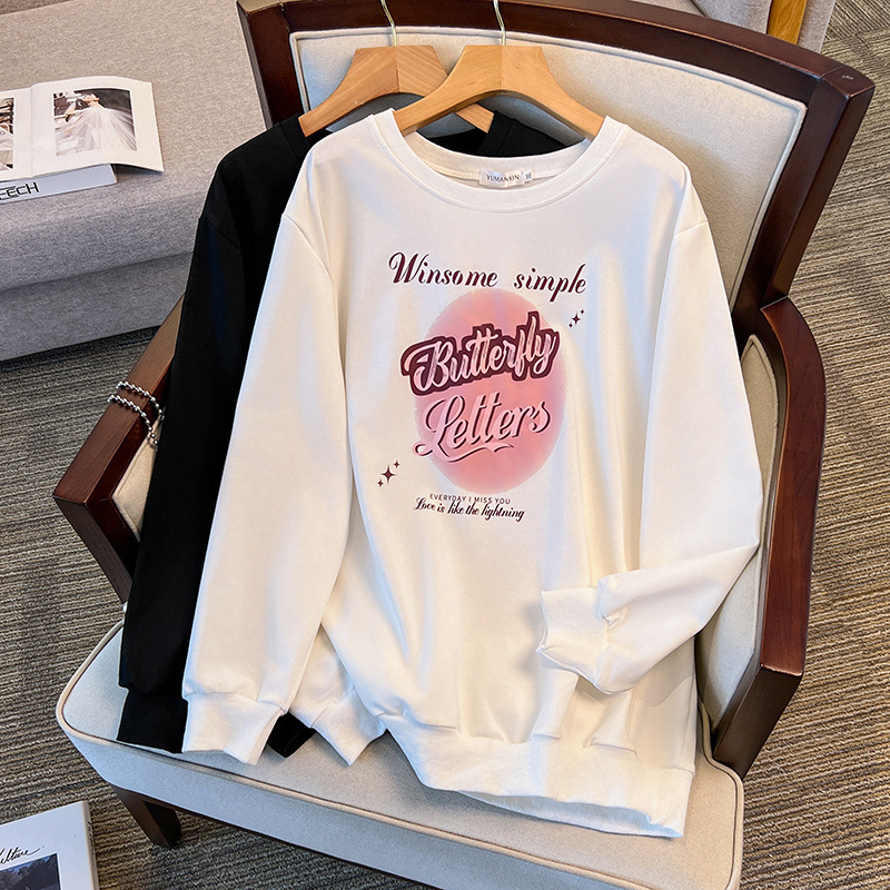 Ženski pulover s okruglim izrezom, dugi rukavi, tanak pamuk (80–90% pamuka), jesen 2024