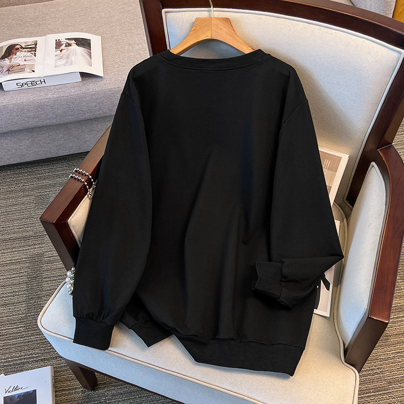 Ženski pulover s okruglim izrezom, dugi rukavi, tanak pamuk (80–90% pamuka), jesen 2024