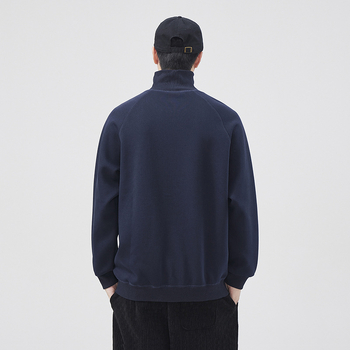 Korejskog stila pamukasti pulover-svijet, opuštenog kroja, okrugli izrez, dugi rukavi, bez podstave, patch džep, jednobojan