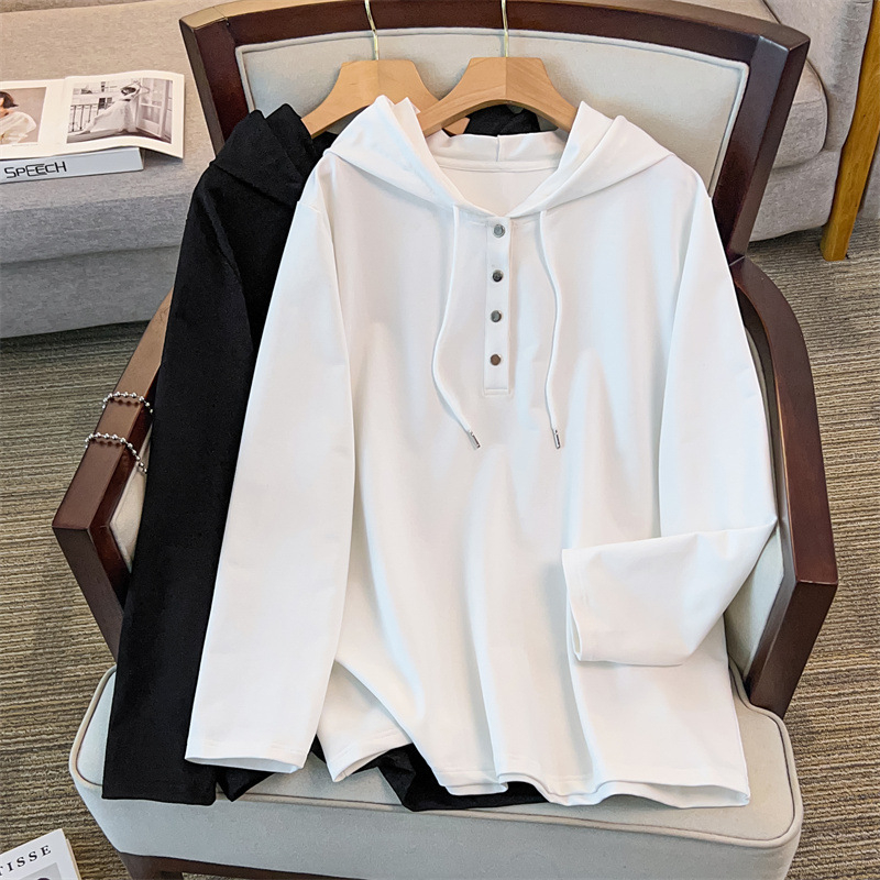 Ženski pamukasti dukserica s kapuljom, lagan materijal, 80–90% pamuk, dugi rukavi, srednja duljina, elegantan gradski stil