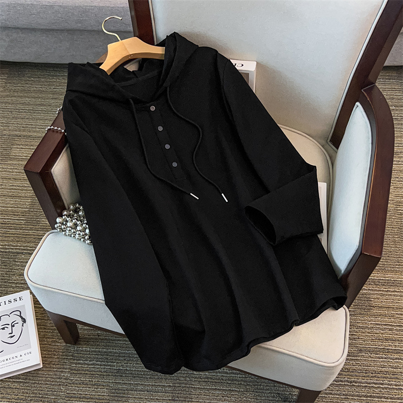 Ženski pamukasti dukserica s kapuljom, lagan materijal, 80–90% pamuk, dugi rukavi, srednja duljina, elegantan gradski stil