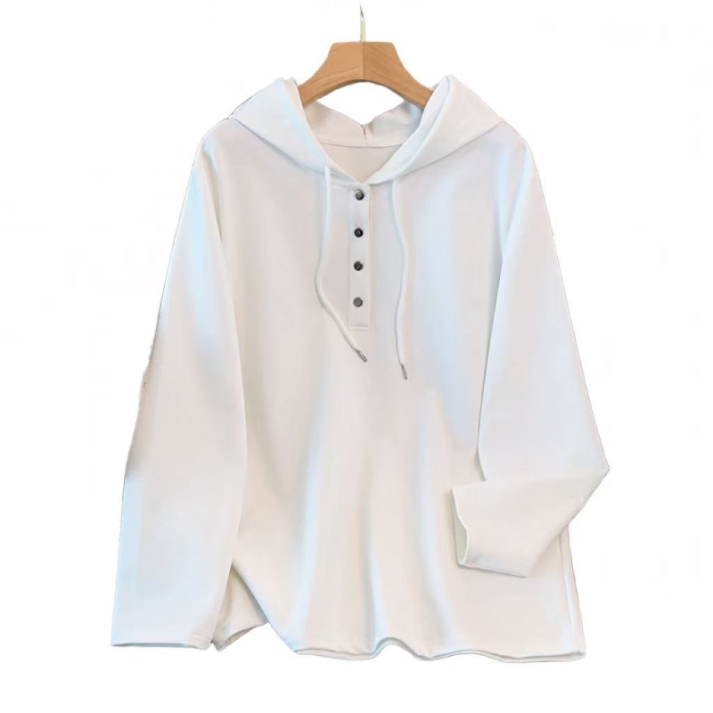 Ženski pamukasti dukserica s kapuljom, lagan materijal, 80–90% pamuk, dugi rukavi, srednja duljina, elegantan gradski stil