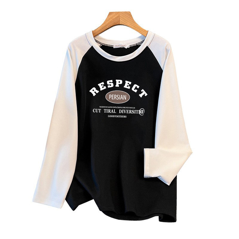 Ženska plus veličina udobno slobodnog kroja jesenski sweatshirt, okrugli izrez, dugi rukavi, pamuk, srednja duljina, veličina L