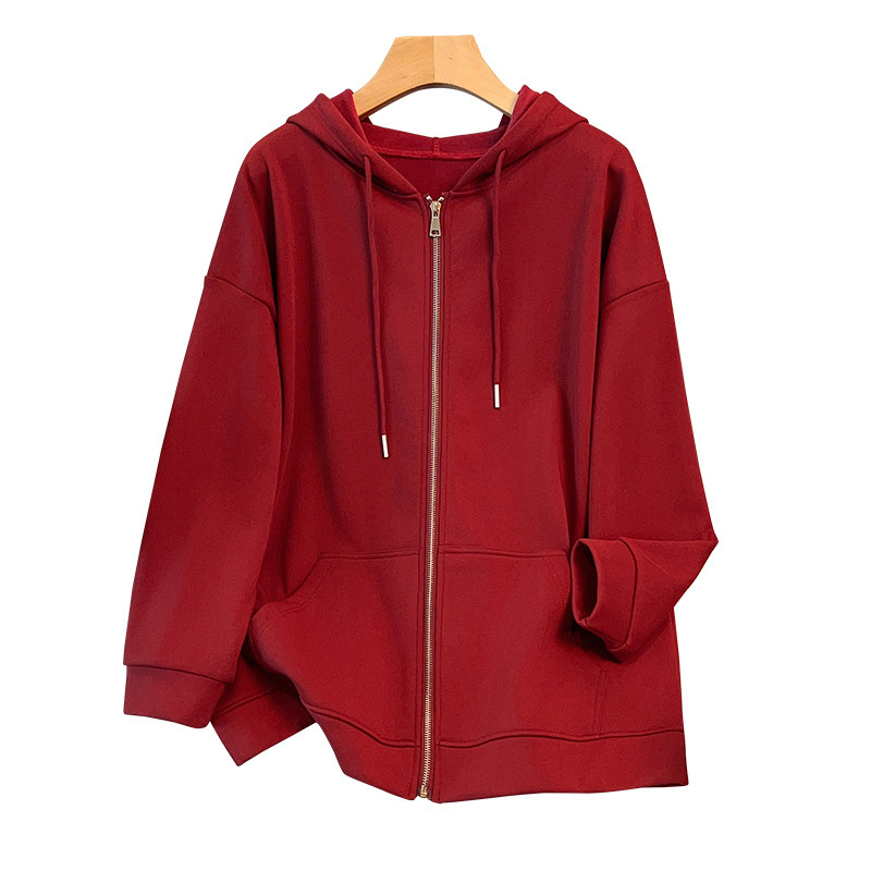 Ženski pamučni kardigan s kapuljom, tanak materijal, dugi rukavi, prav kroj, elegantan gradski stil
