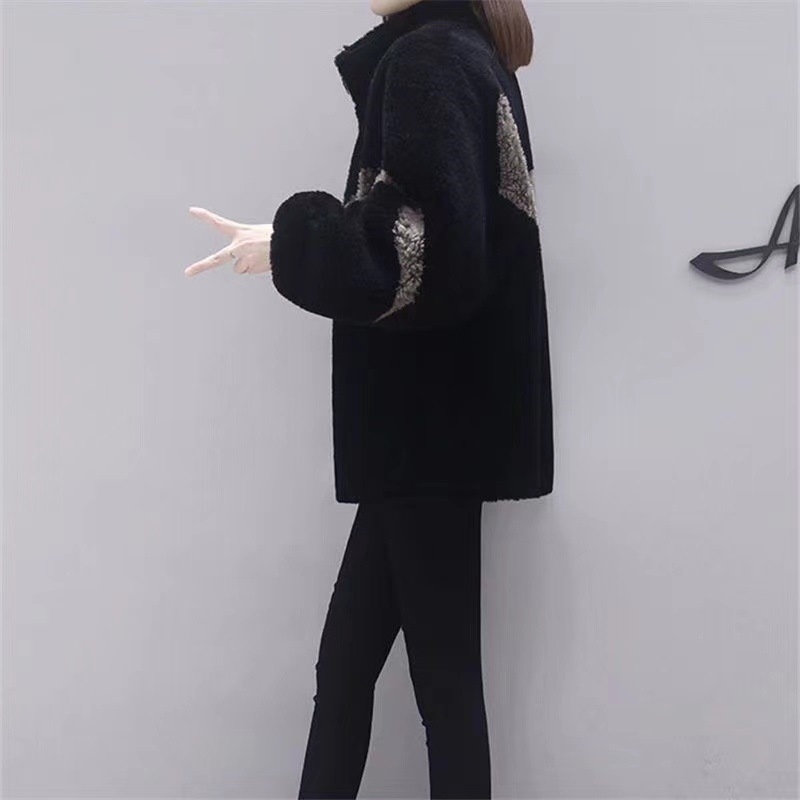 Γυναικείο fleece μπουφάν με φερμουάρ, polo γιακά, μακριά μανίκια, άνετη γραμμή; ύφασμα πολυεστέρα-ελαστάν.