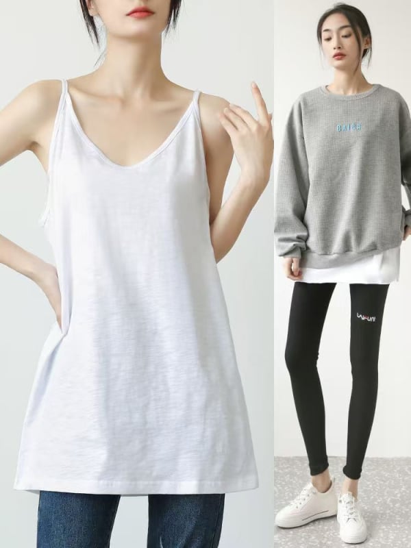 Női középmagasságú, ujjatlan top sling stílusban, milk-silk anyag, elasztán és regenerált cellulóz rostokkal