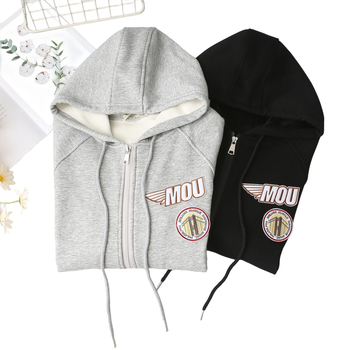 Hanorac damă din bumbac cu glugă, gros, mâneci lungi, pentru femei adulte