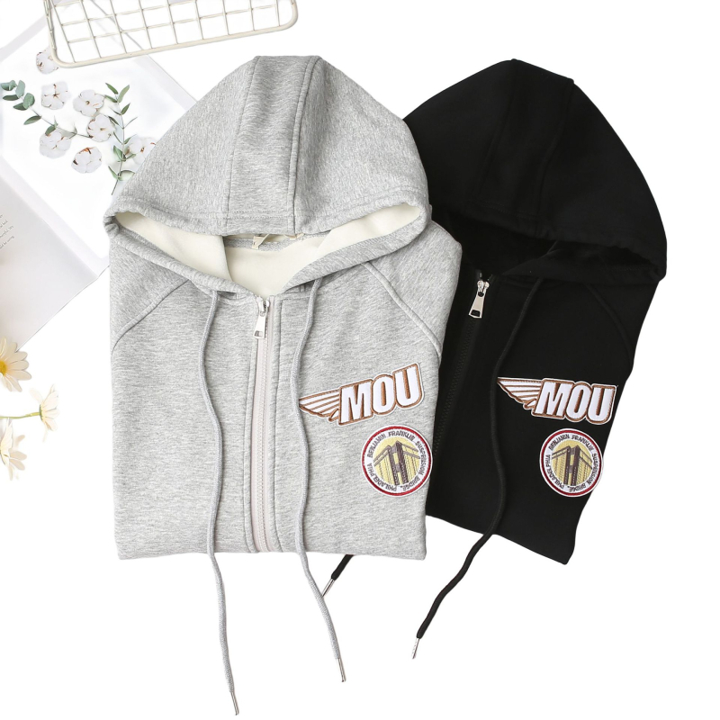 Hanorac damă din bumbac cu glugă, gros, mâneci lungi, pentru femei adulte