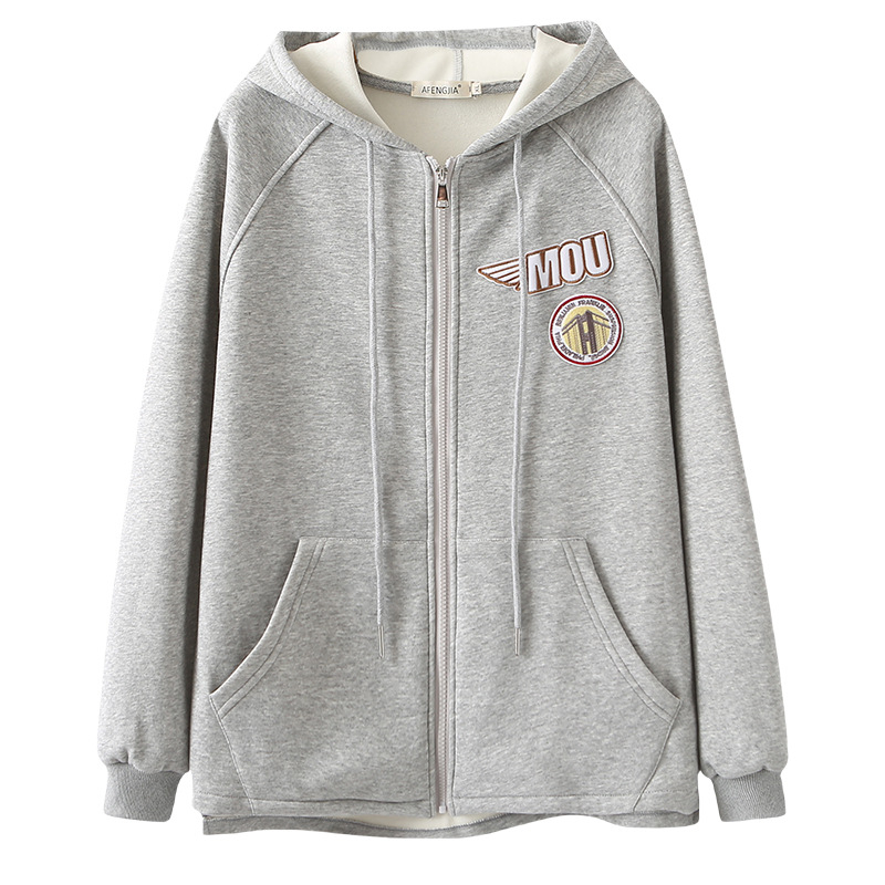 Hanorac damă din bumbac cu glugă, gros, mâneci lungi, pentru femei adulte