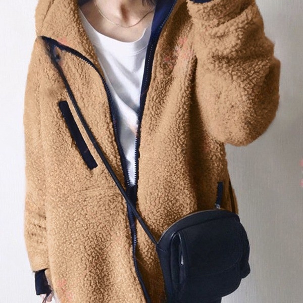 Ζακέτα-σουίτερ με κουκούλα σε ιαπωνικό στυλ, μακριά μανίκια, ύφασμα από βαμβάκι-μίγμα, Χειμώνας 2024, Κανονική γραμμή