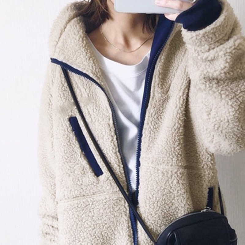 Ζακέτα-σουίτερ με κουκούλα σε ιαπωνικό στυλ, μακριά μανίκια, ύφασμα από βαμβάκι-μίγμα, Χειμώνας 2024, Κανονική γραμμή