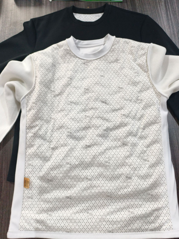 Unisex bijeli termični top s gusjim perjem, ultra mekana mješavina pamuka i poliestera, okrugli izrez, jesen-zima