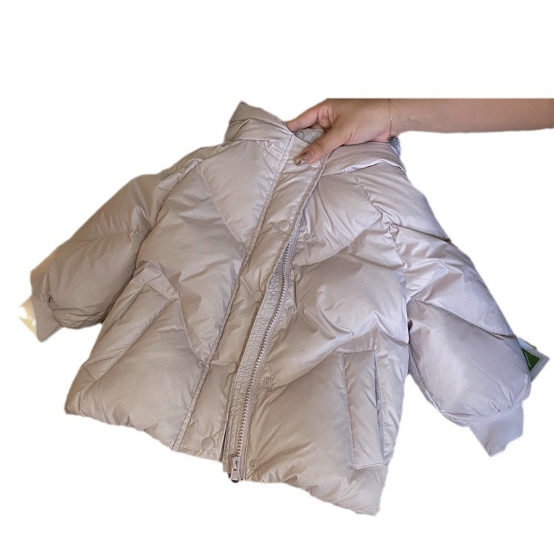 Корейски стил детско пухено яке с качулка, зимно 2024, средна дължина, плътна изработка