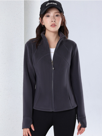 Ženska uska fleece jakna sa stojećim ovratnikom i unutarnjom fleec podstavom, casual stil, 2025 model