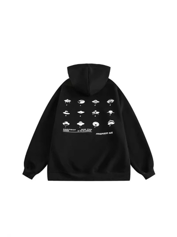 Američki retro hoodie s kapuljom, print, unutarnja fleec podstava, udoban široki kroj, zima 2025, streetwear