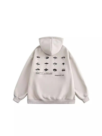 Američki retro hoodie s kapuljom, print, unutarnja fleec podstava, udoban široki kroj, zima 2025, streetwear