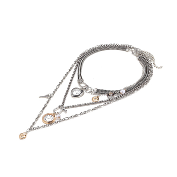 Kézzel készített, cink-ötvözetből készült többrétegű nyaklánc szív medállal, 61–70 cm hosszú lánccal, irodalmi retro stílus