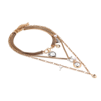 Kézzel készített, cink-ötvözetből készült többrétegű nyaklánc szív medállal, 61–70 cm hosszú lánccal, irodalmi retro stílus