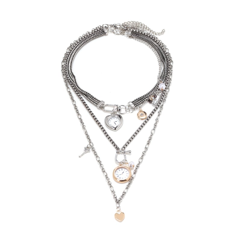 Kézzel készített, cink-ötvözetből készült többrétegű nyaklánc szív medállal, 61–70 cm hosszú lánccal, irodalmi retro stílus