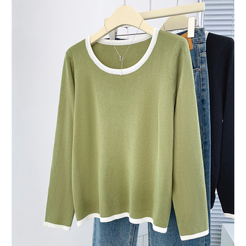 Pulover tricotat pentru mărime plus, cu glugă, din fibre de viscose, guler rotund, mâneci lungi, grosime medie, toamnă-iarnă 2025