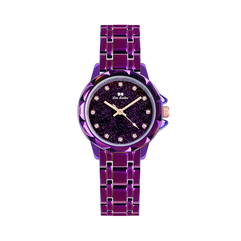 Ceas de damă FA1506 BS Bee Sister, cu mecanism quartz din Singapore, cu design dantelat, rezistent la apă 30m, carcasă din aliaj, curea din aliaj