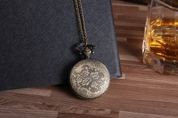 Ceas de buzunar – mișcare quartz, grosime 15 mm, carcasă din aliaj, cristal din plastic, design pod