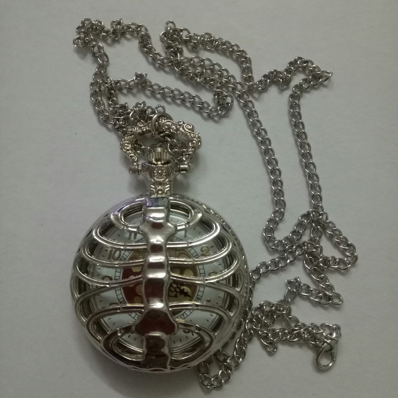 Ceas de buzunar cu lanț, în stil palat, mișcare cuarț, carcasă din aliaj, oglindă din plastic, model 8080