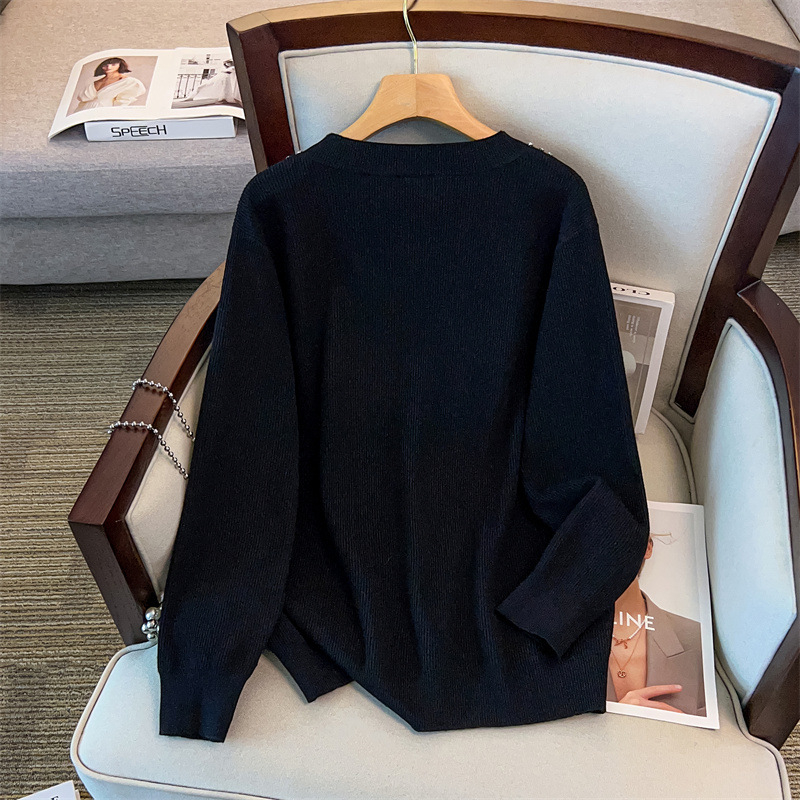 V-kaklo megztinis moterims, laisvo kirpimo, vidutinio ilgio, ilgos rankovės, viskozė 95%+