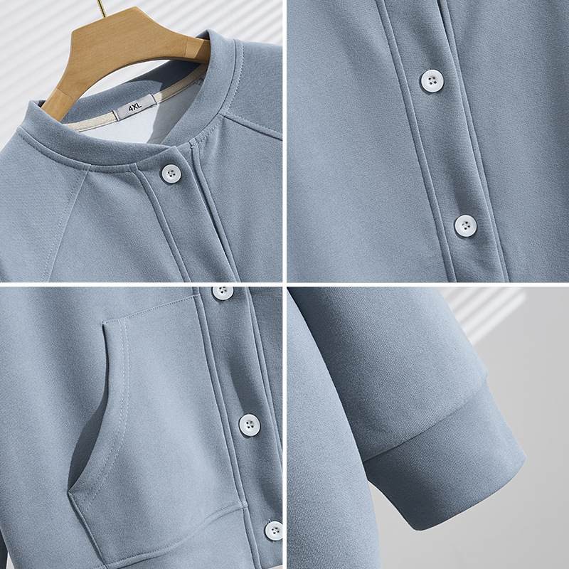 Cardigan de toamnă pentru femei, amestec bumbac-poliester, guler înalt, mâneci lungi, stil japonez-coreean de relaxare, toamnă 2025