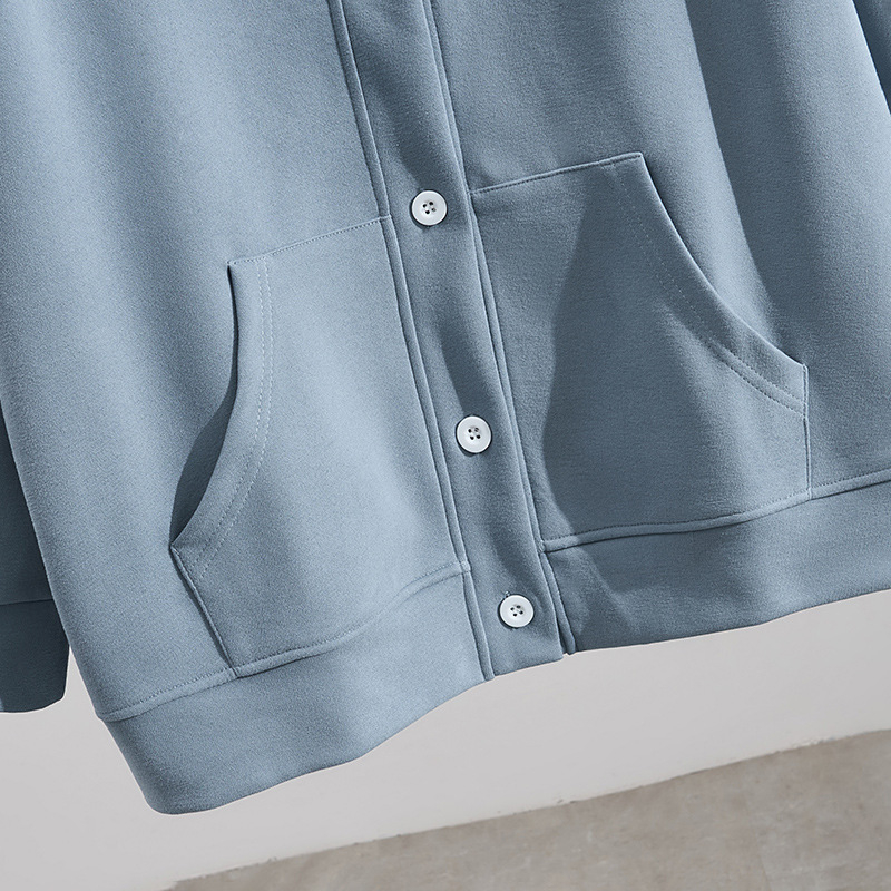 Cardigan de toamnă pentru femei, amestec bumbac-poliester, guler înalt, mâneci lungi, stil japonez-coreean de relaxare, toamnă 2025