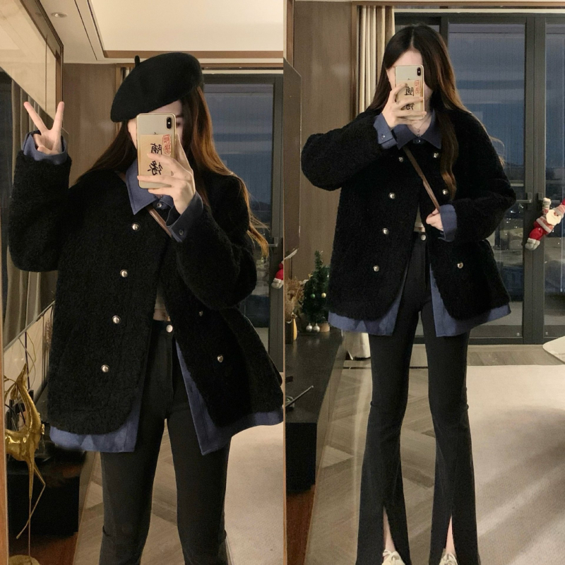 Plus-Size дамско яке, Slim-Fit, поло яка, дълъг ръкав, полиестер 30–50% съдържание